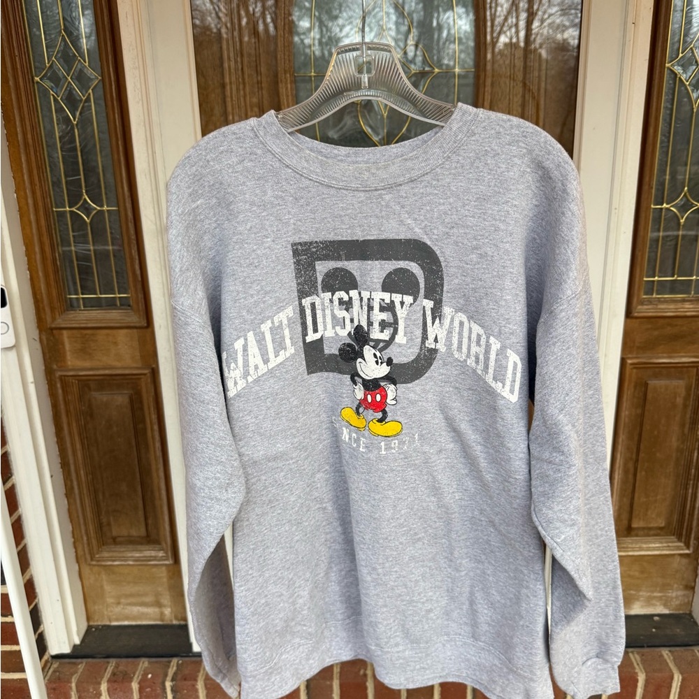 Disney Gray Sweatshirt with Classic Logo